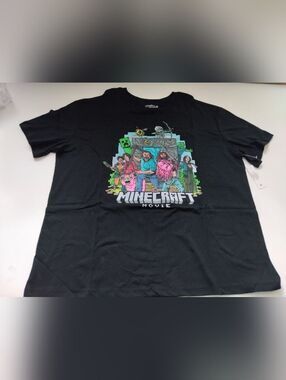Minecraft Movie Women's Black Graphic Tee New Size XL